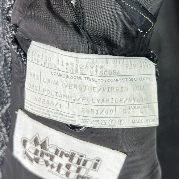 Lubiam Sportcoat Blazer Italian Tweed Wool Blend Gray Mens Sz 50L Martini Carl - Picture 7 of 7